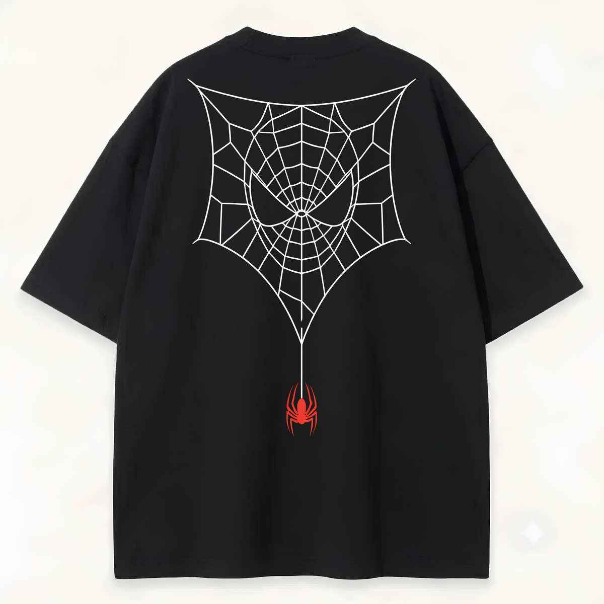 Dripzy Spiderman black oversized tee - relaxed boxy streetwear fit