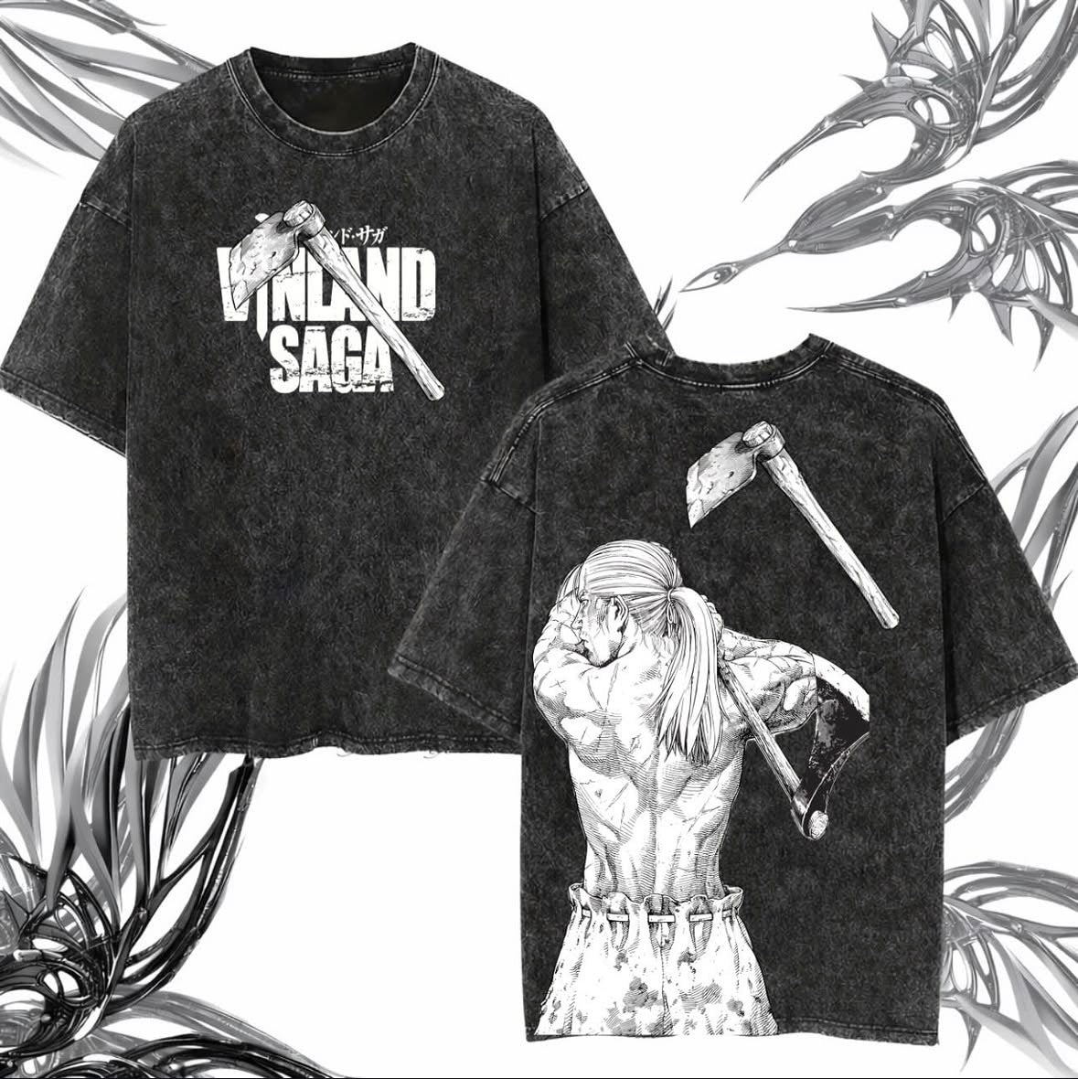 Thorfinn anime oversized washed t-shirt - Dripzy premium streetwear
