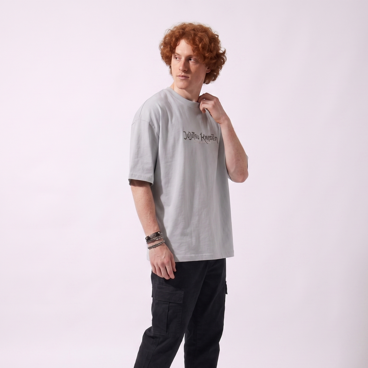Grey Gojo Satoru anime oversized t-shirt - Dripzy premium cotton