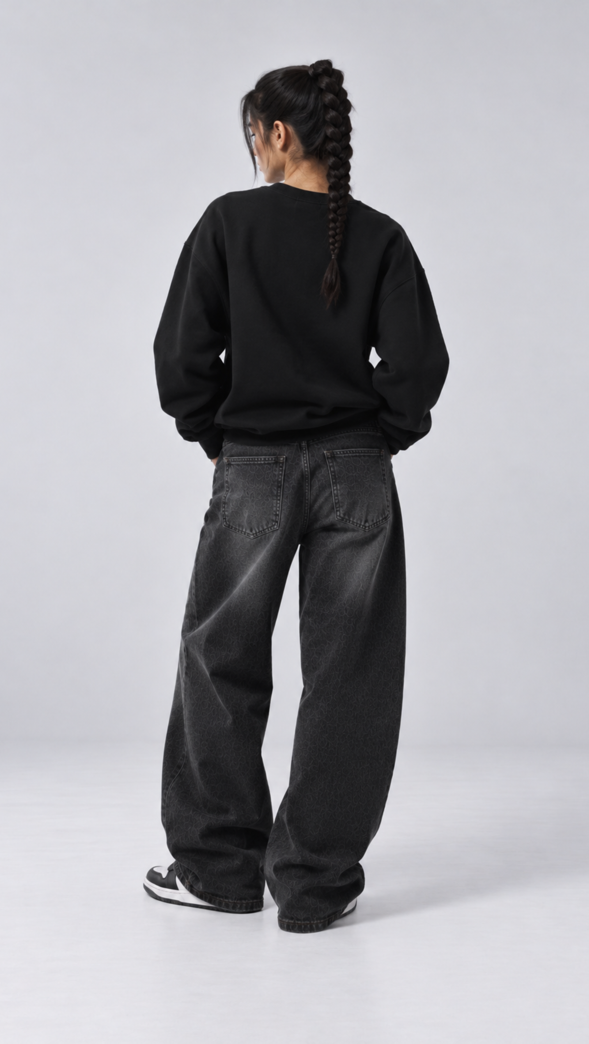 Essentials Oversized Sweatshirt Black - back