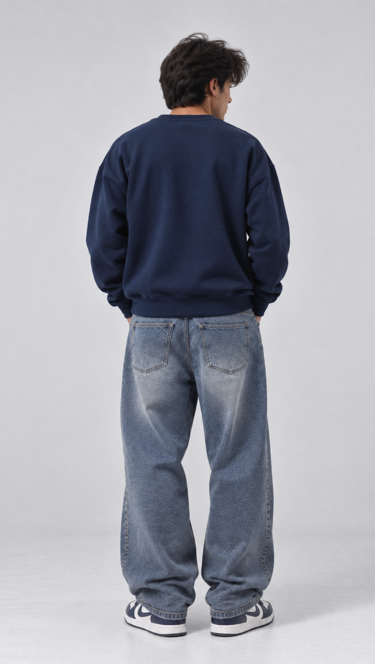 Essentials Oversized Sweatshirt Navy - back