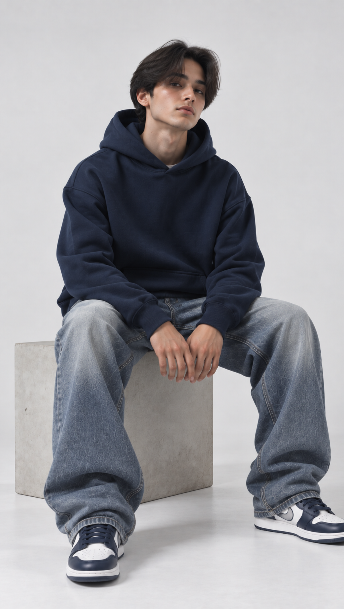 Essentials Oversized Hoodie Navy - back