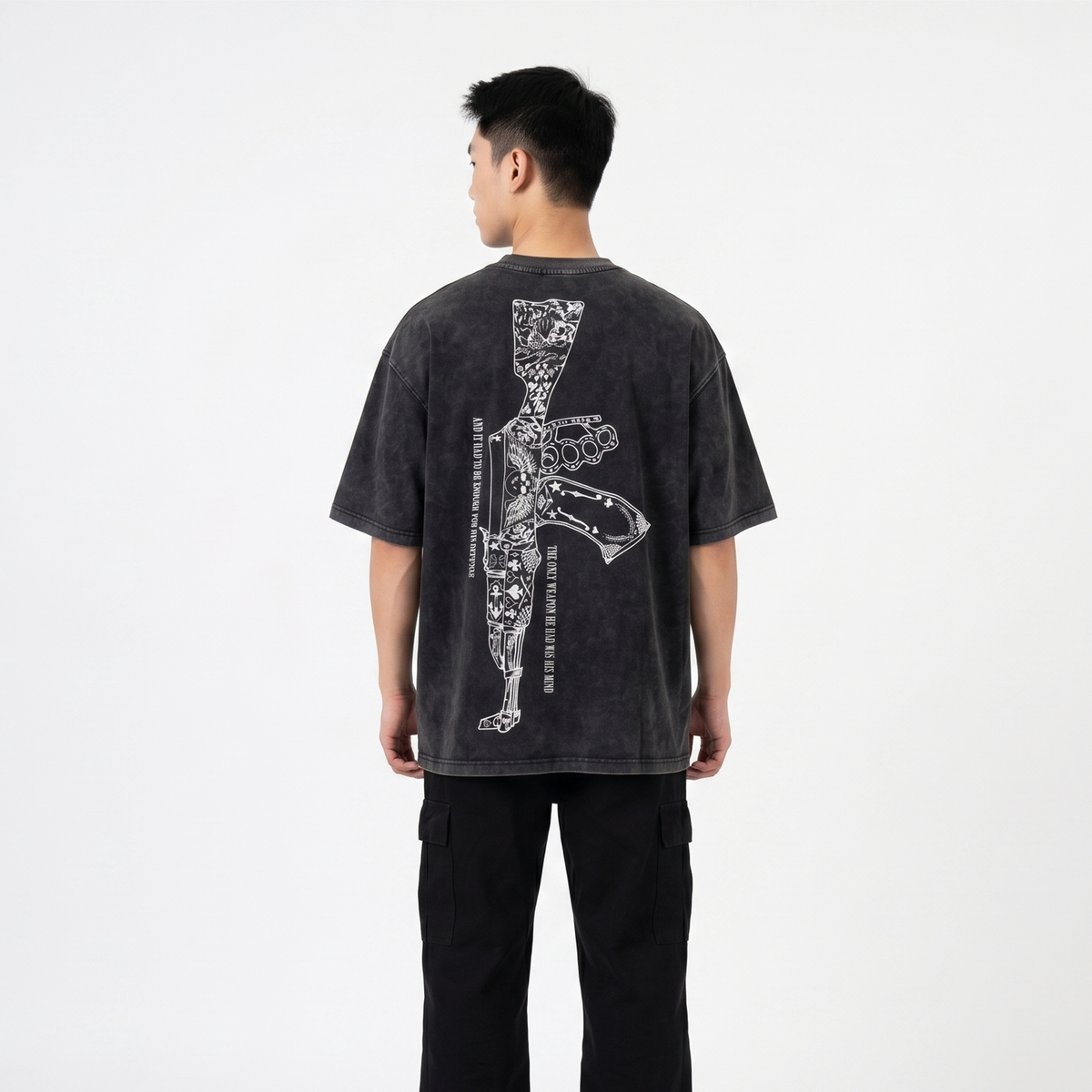 Dripzy AK-47 oversized washed tee - graphic streetwear t-shirt Pakistan