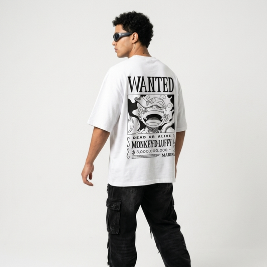 Wanted Monkey D Luffy Oversized Tee