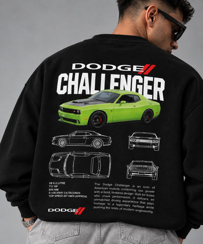 Dodge Challenger print oversized sweatshirt - Dripzy streetwear Pakistan