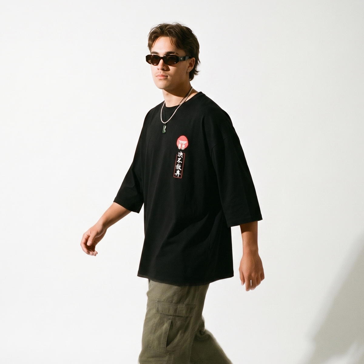 Noble Warrior black oversized t-shirt - Dripzy exclusive graphic design