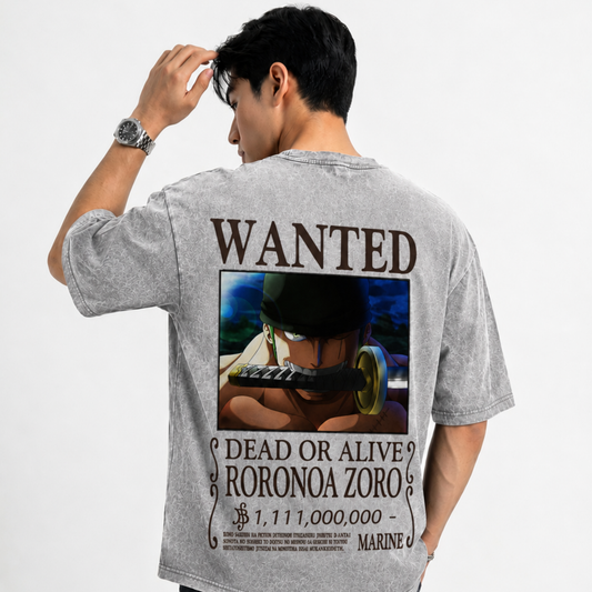 Wanted Roronoa Zoro Washed Tee