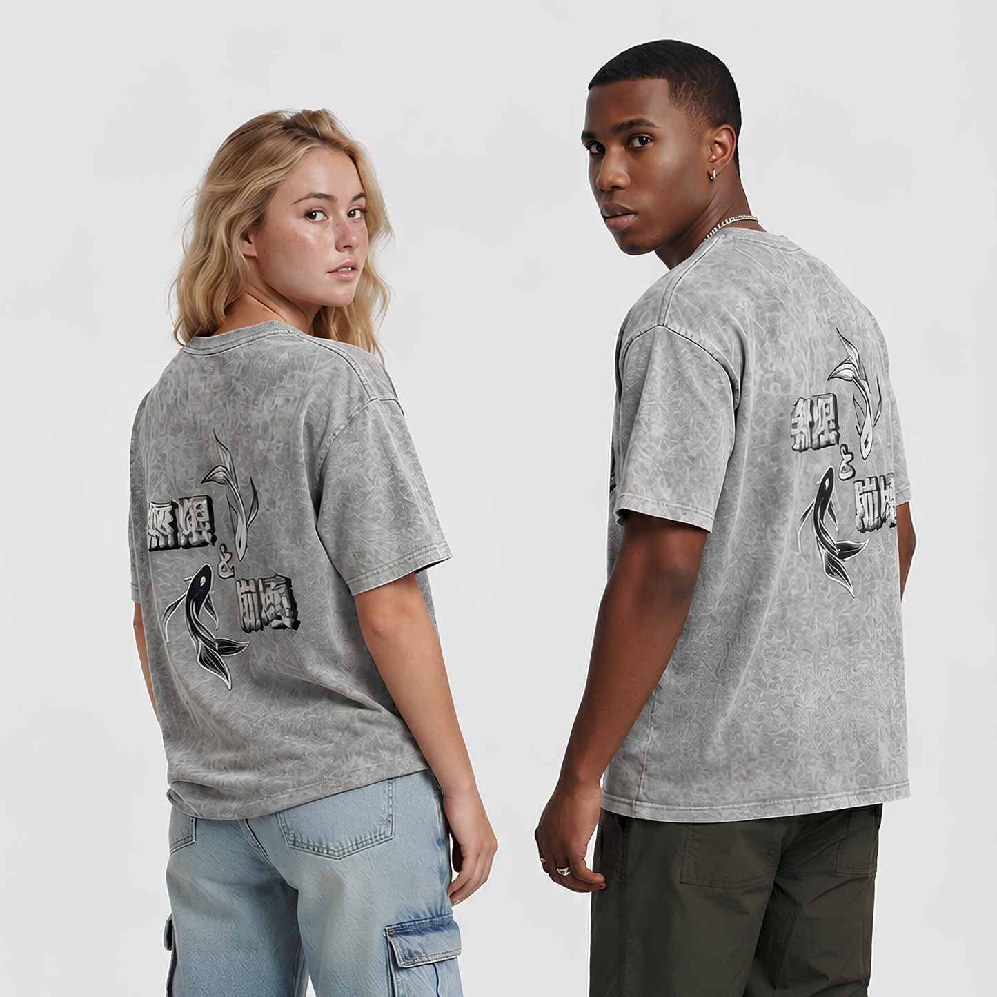 Gojo x Geto Washed Oversized Tee
