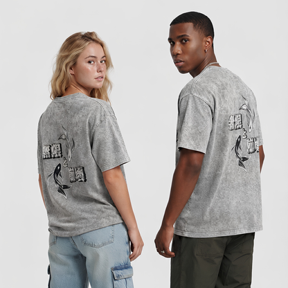 Gojo x Geto Washed Oversized Tee