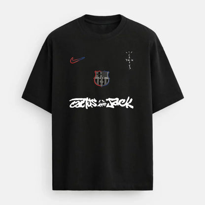 Black Barca x Cactus oversized t-shirt - Dripzy Pakistan streetwear