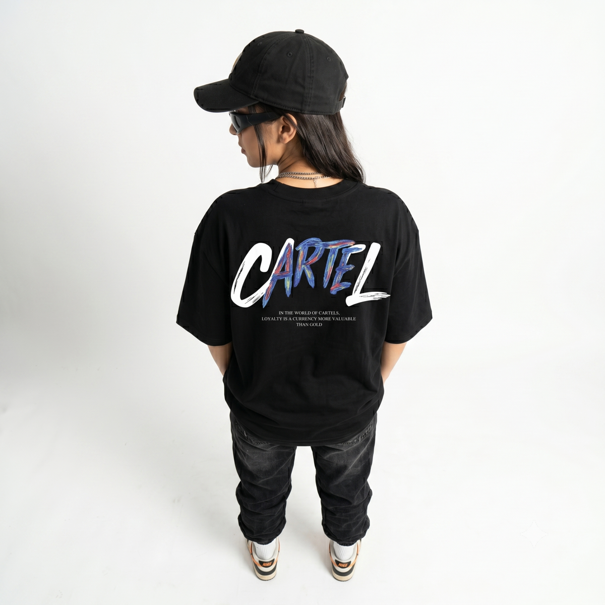 Dripzy Cartel oversized tee black - original graphic streetwear Pakistan
