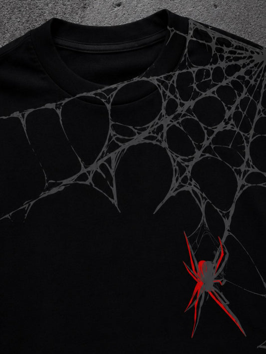 Spider-Man black oversized t-shirt by Dripzy - premium cotton graphic tee