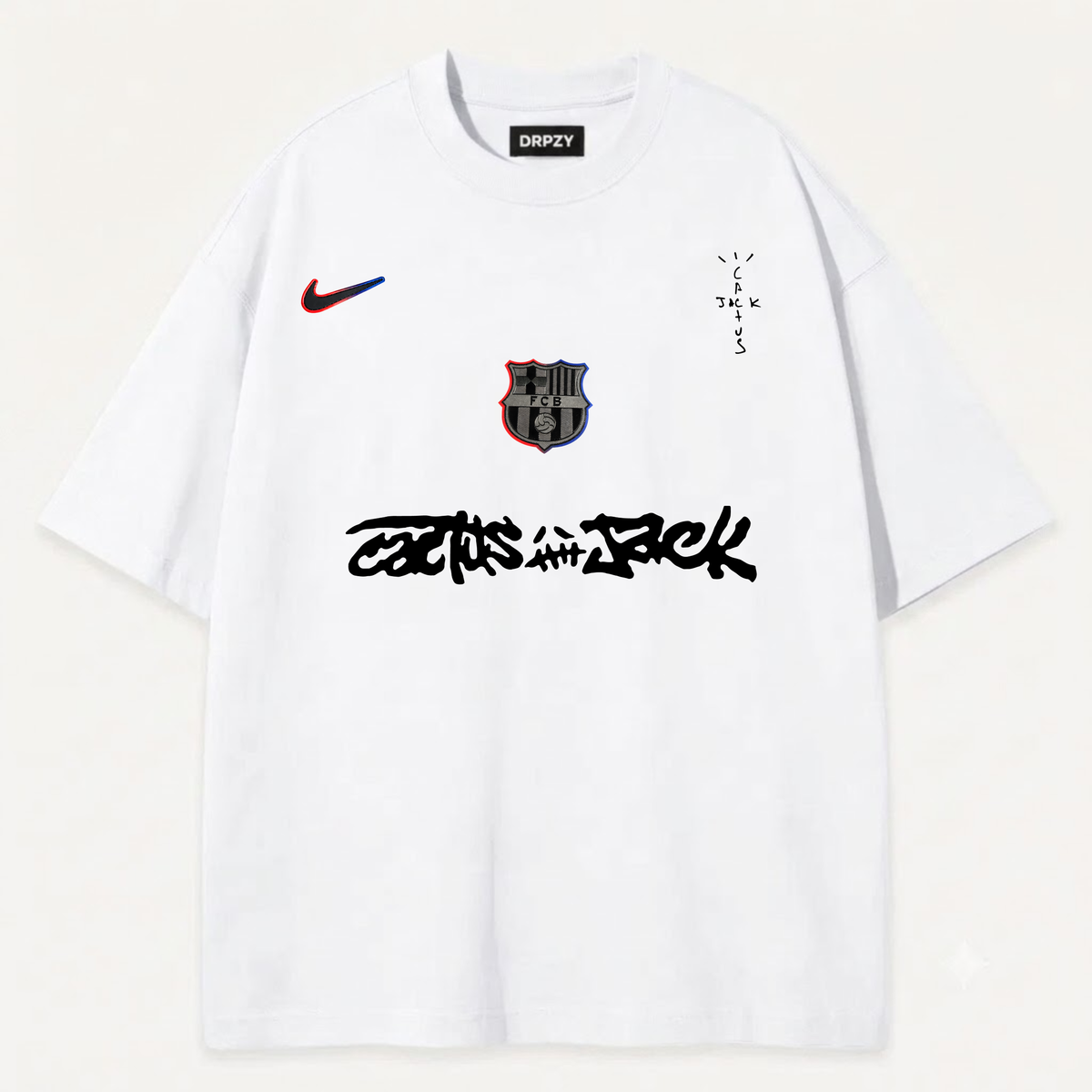 Dripzy football graphic oversized tee - Barca x Cactus Pakistan