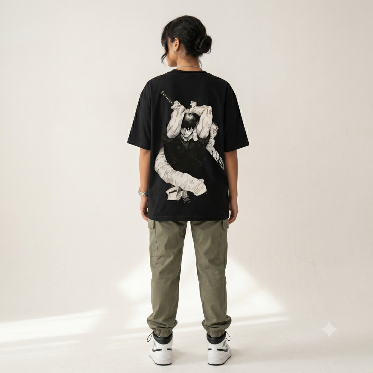 Dripzy Toji oversized tee black - Jujutsu Kaisen anime streetwear Pakistan