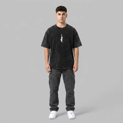 Jujutsu Kaisen back graphic washed black tee - Dripzy garment dyed cotton