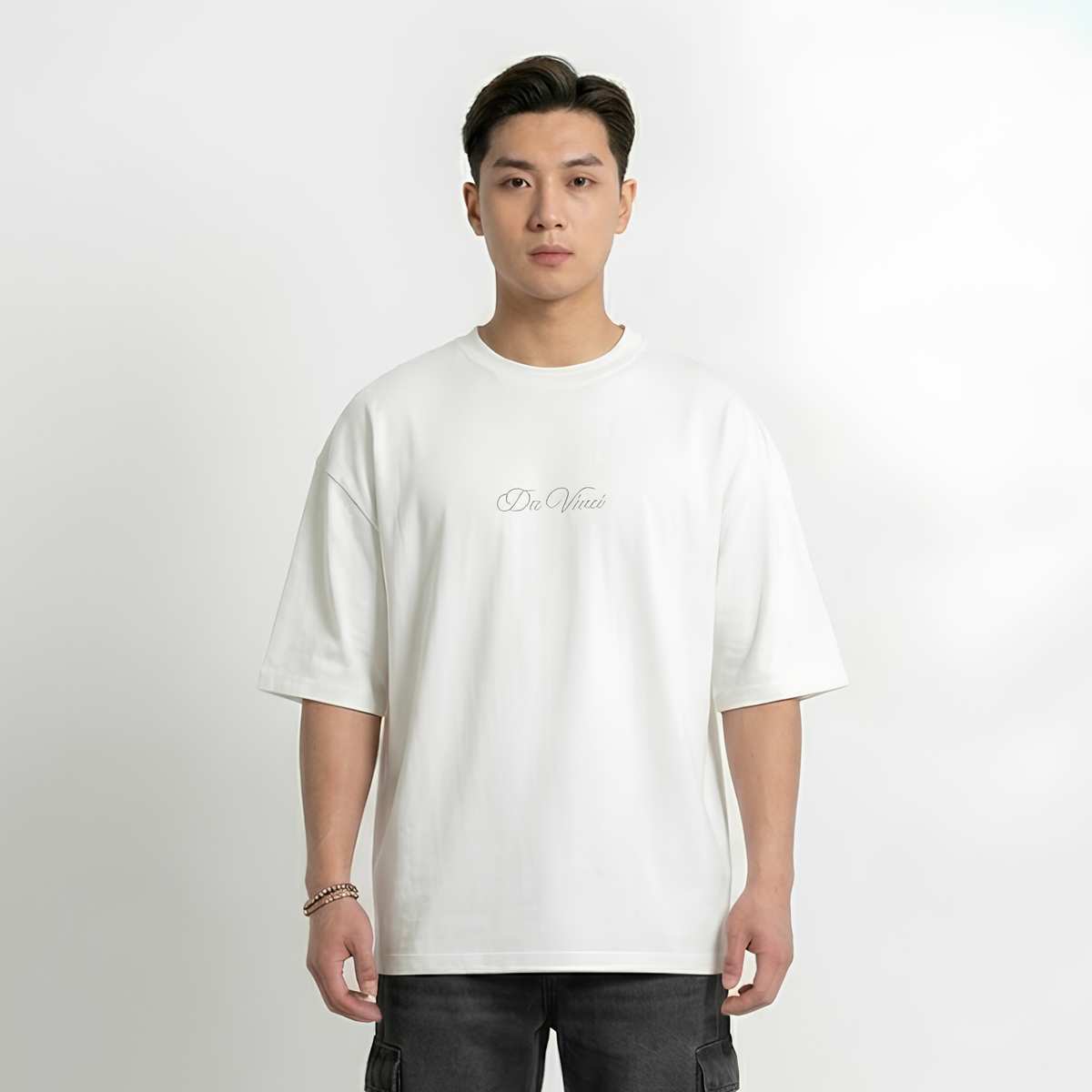 Da Vinci Renaissance art print oversized tee - Dripzy premium cotton white
