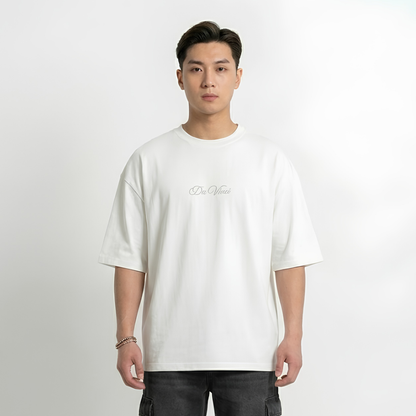 Da Vinci Renaissance art print oversized tee - Dripzy premium cotton white