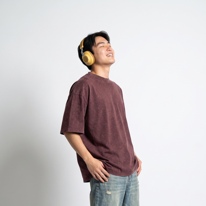 Dripzy basic oversized washed tee maroon - plain streetwear t-shirt Pakistan