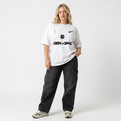 White Barca Cactus graphic oversized tee - Dripzy premium cotton