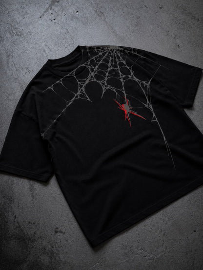 Dripzy Spider-Man tee black - relaxed drop shoulder oversized fit