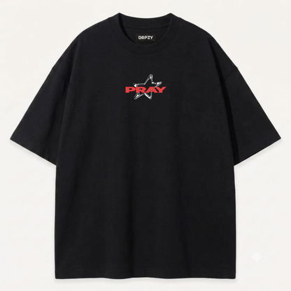 Pray typography graphic tee in black - Dripzy Pakistan streetwear