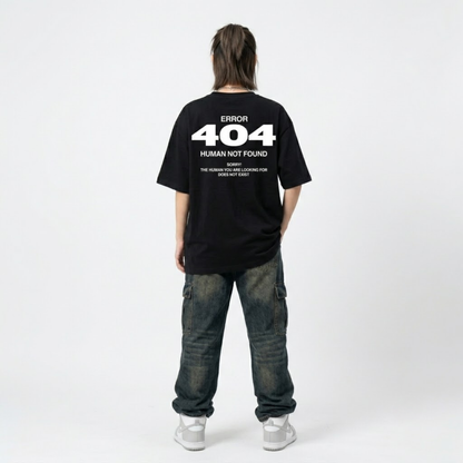 Dripzy Human Not Found oversized tee black - original graphic streetwear Pakistan