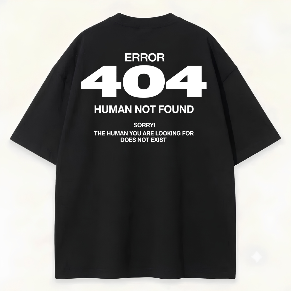 Dripzy Human Not Found black oversized tee - relaxed boxy fit
