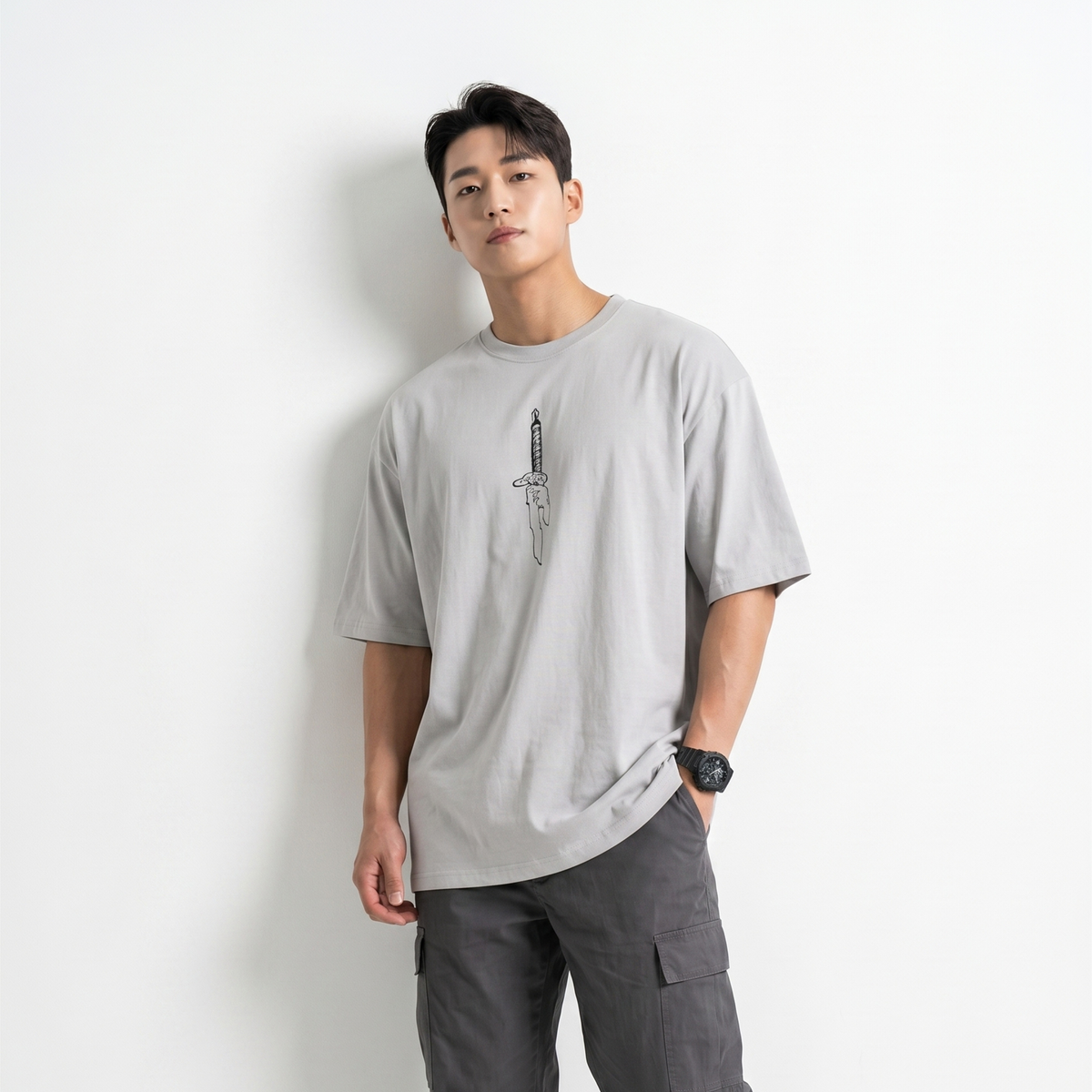 Grey Jujutsu Kaisen oversized t-shirt - Dripzy premium cotton anime tee