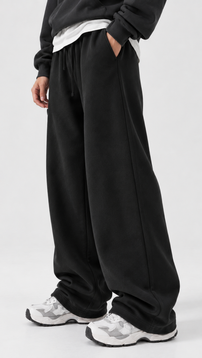 Classic Relaxed Trousers Black - front view