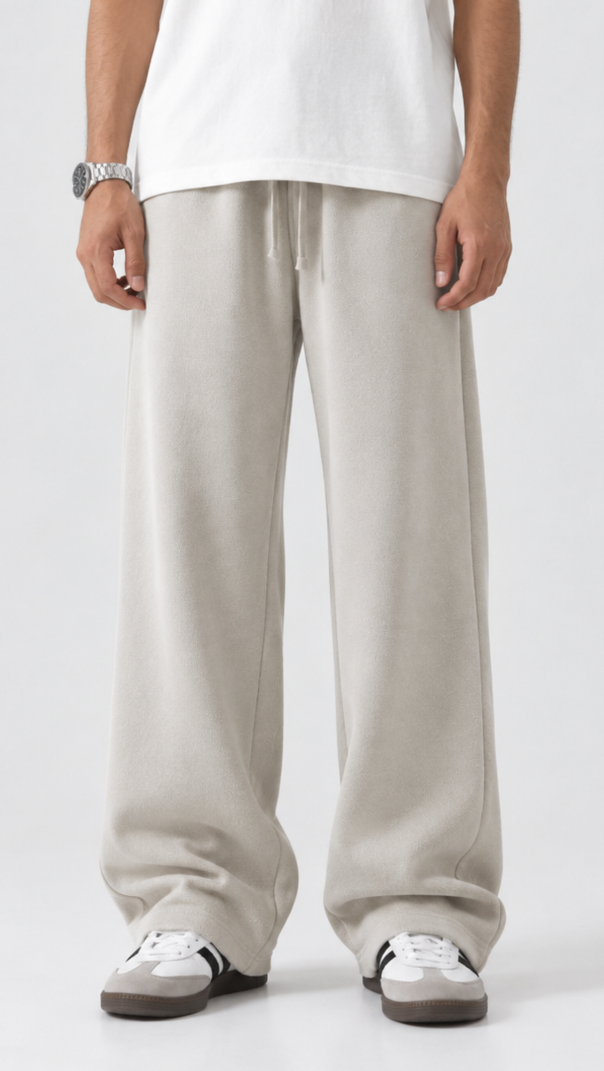 Classic Relaxed Trousers Off-White - side detail