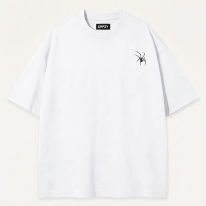 Spider graphic oversized tee in white - Dripzy Pakistan streetwear