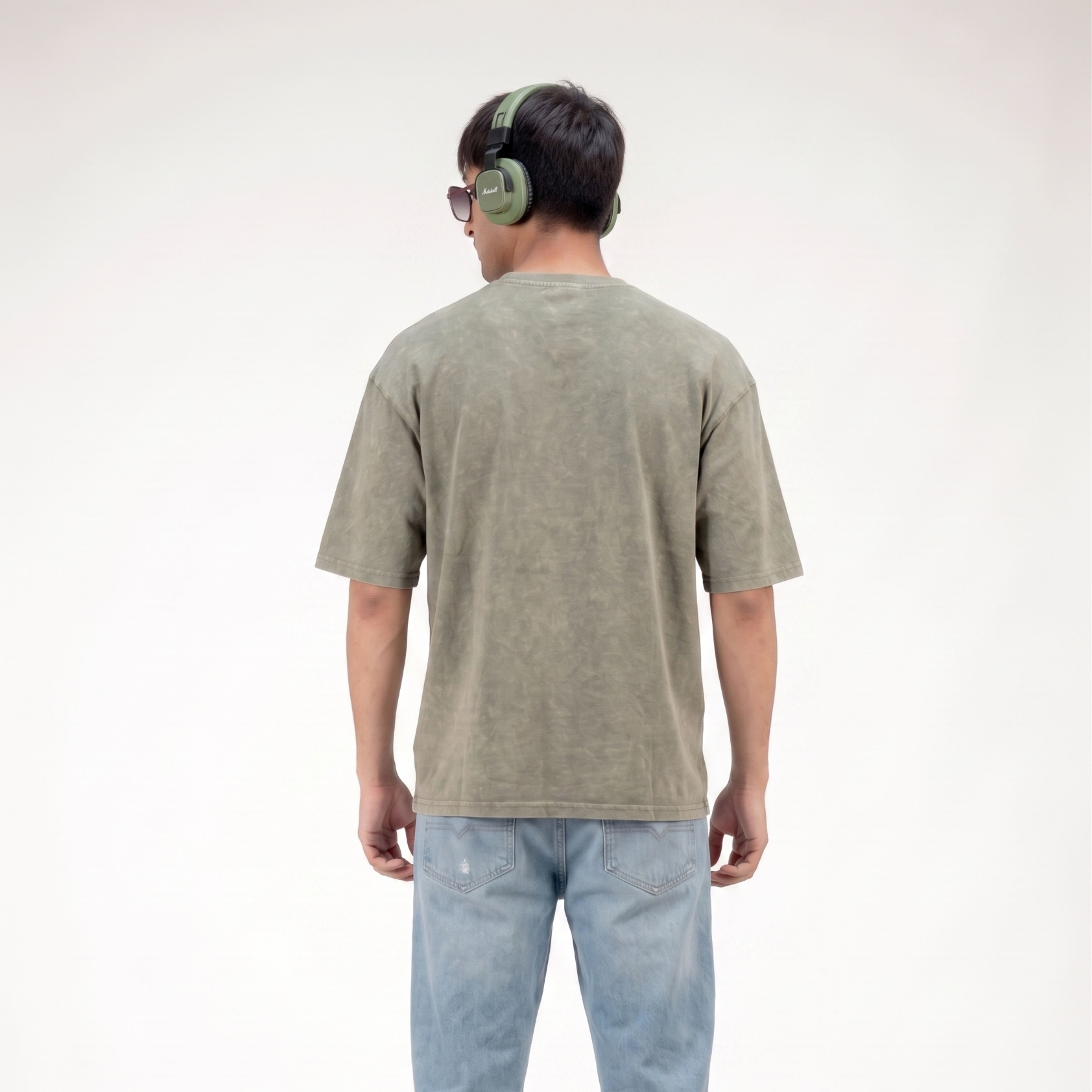 Oversized Olive Green Washed Tee