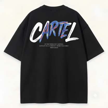 Dripzy Cartel black oversized tee - boxy drop shoulder fit