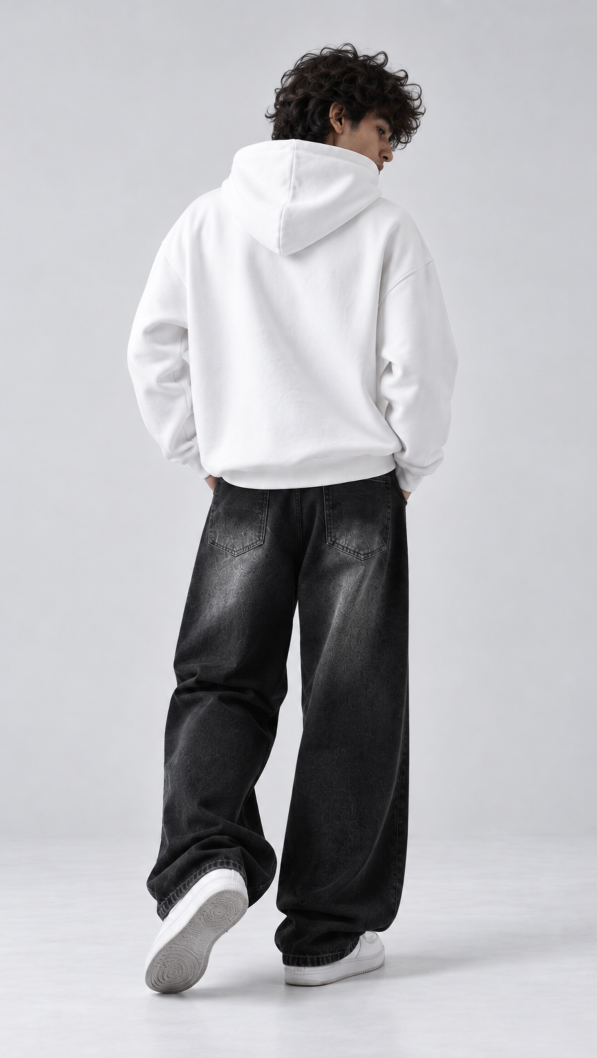Essentials Oversized Hoodie White - back