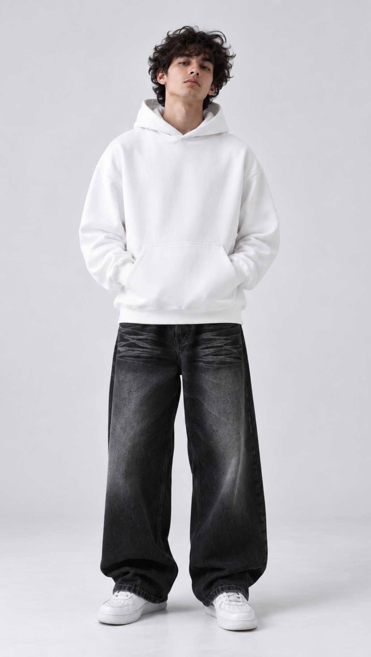 Essentials Oversized Hoodie White - front
