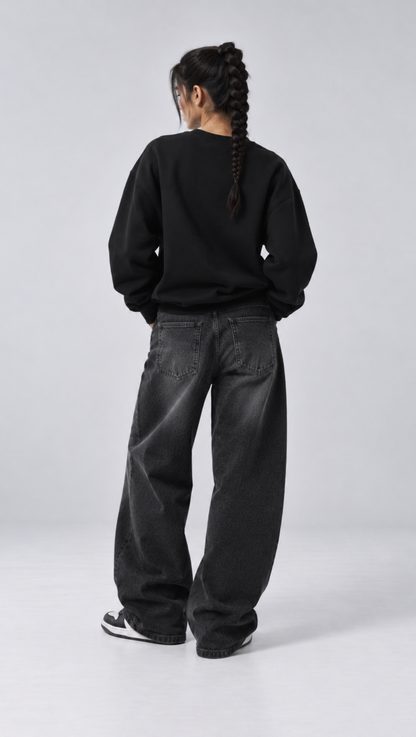 Essentials Oversized Sweatshirt Black - back