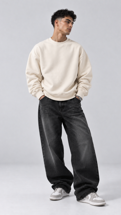 Essentials Oversized Sweatshirt Cream - front