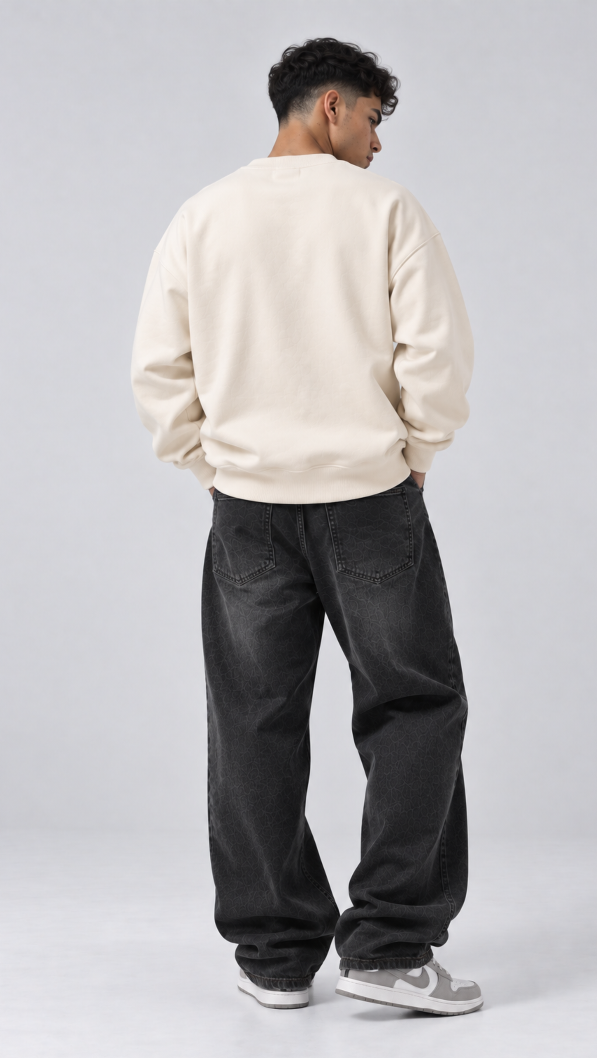 Essentials Oversized Sweatshirt Cream - back