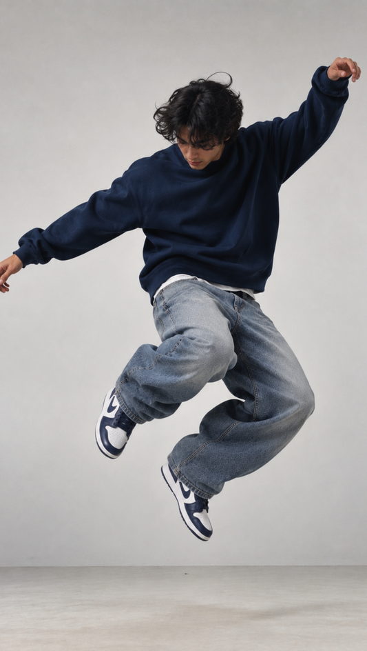 Essentials Oversized Sweatshirt Navy - front