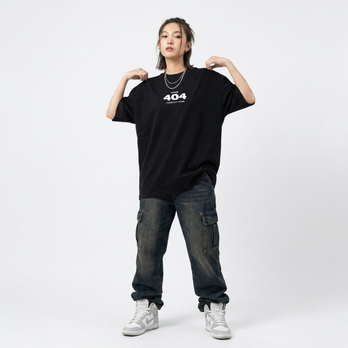 Black Human Not Found printed oversized t-shirt - Dripzy premium cotton