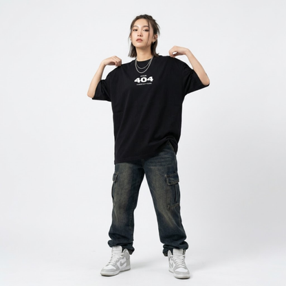 Black Human Not Found printed oversized t-shirt - Dripzy premium cotton