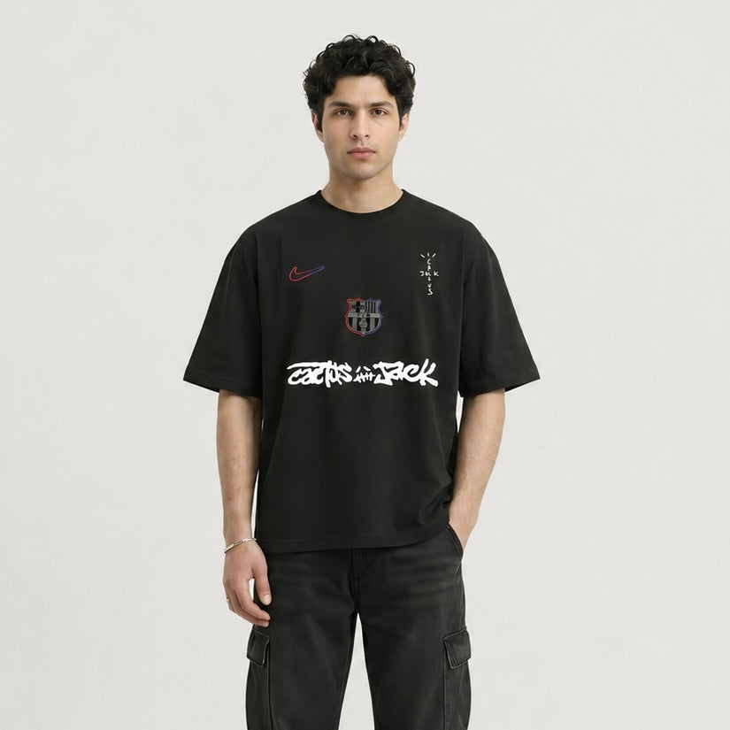 Dripzy Barca x Cactus oversized tee - football streetwear t-shirt Pakistan