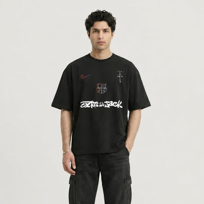 Dripzy Barca x Cactus oversized tee - football streetwear t-shirt Pakistan
