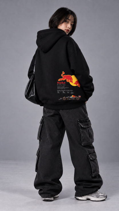 Red Bull Racing F1 Oversized Hoodie Black - back team graphic