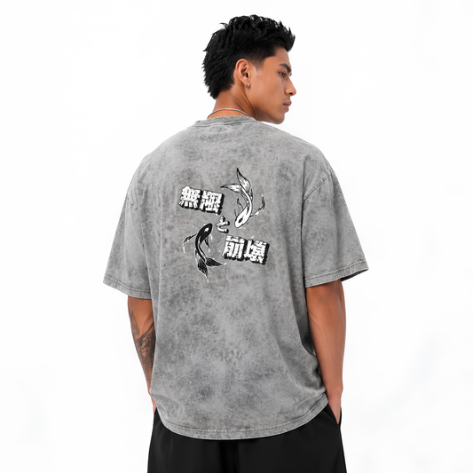 Gojo x Geto Washed Oversized Tee