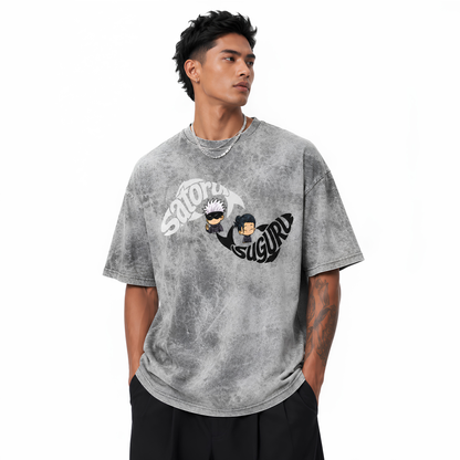 Gojo x Geto Washed Oversized Tee