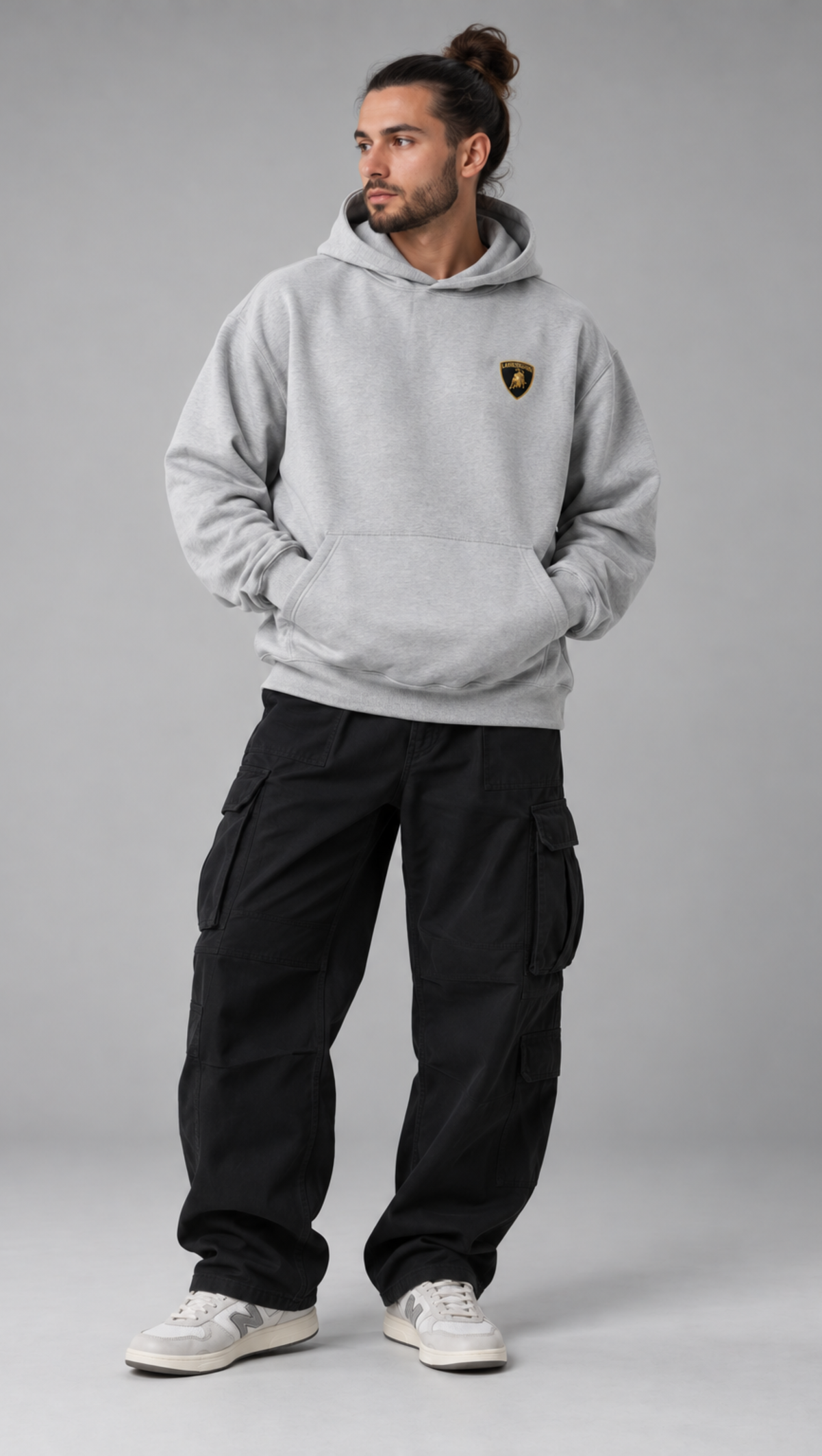Lamborghini Aventador Blueprint Oversized Hoodie - front chest logo