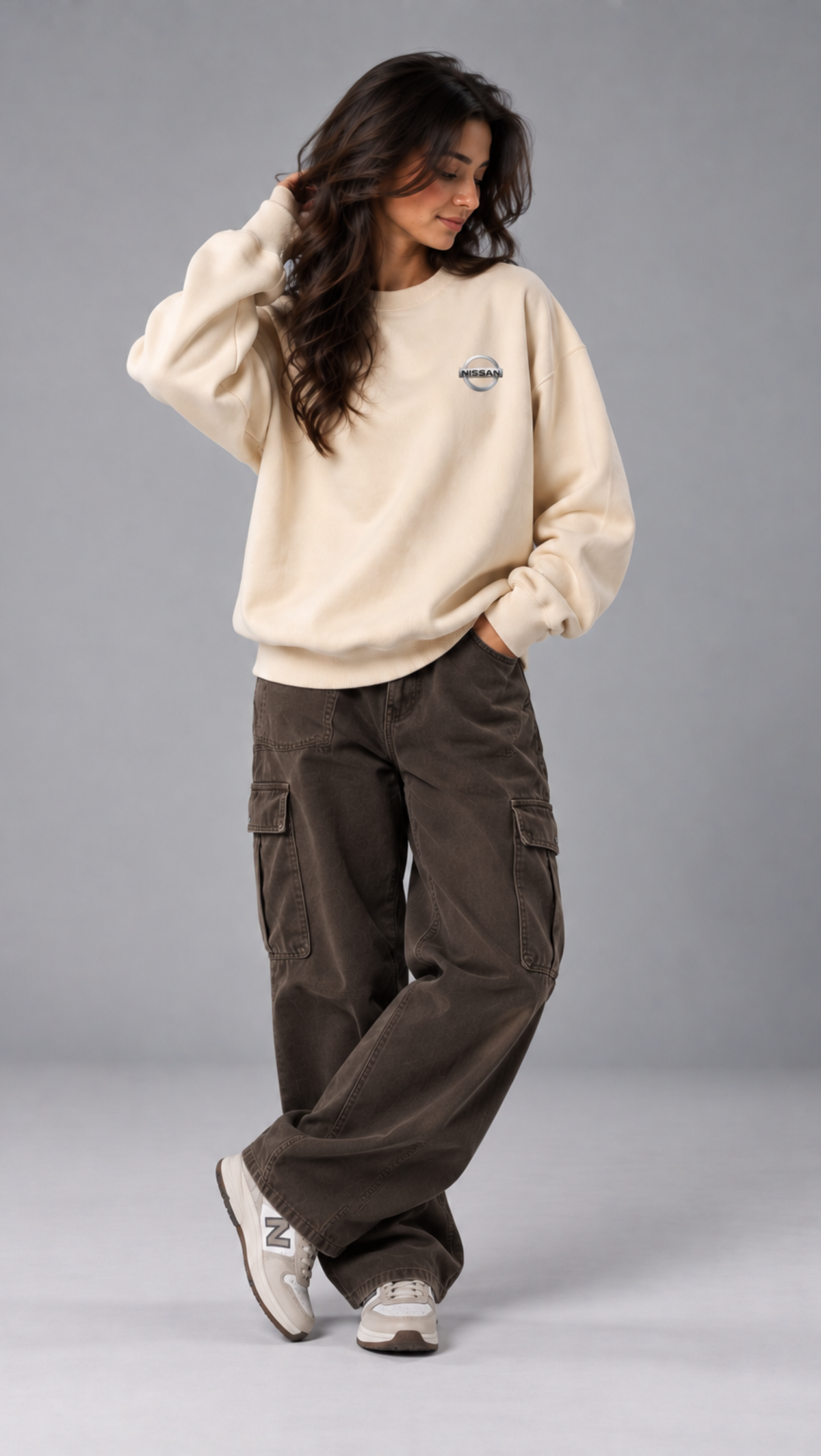 Nissan GT-R R35 Blueprint Oversized Sweatshirt - front Nissan logo
